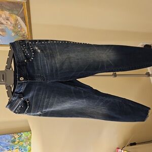 INC. jeans with grommet trim